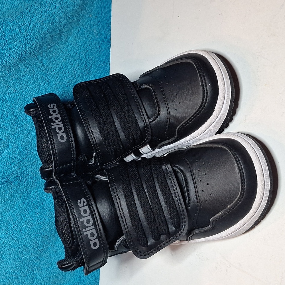 Like New Toddler Adidas Hoops Mid 2.0 Sneakers Toddler Shoes Size 7.5 Black - Picture 5 of 10